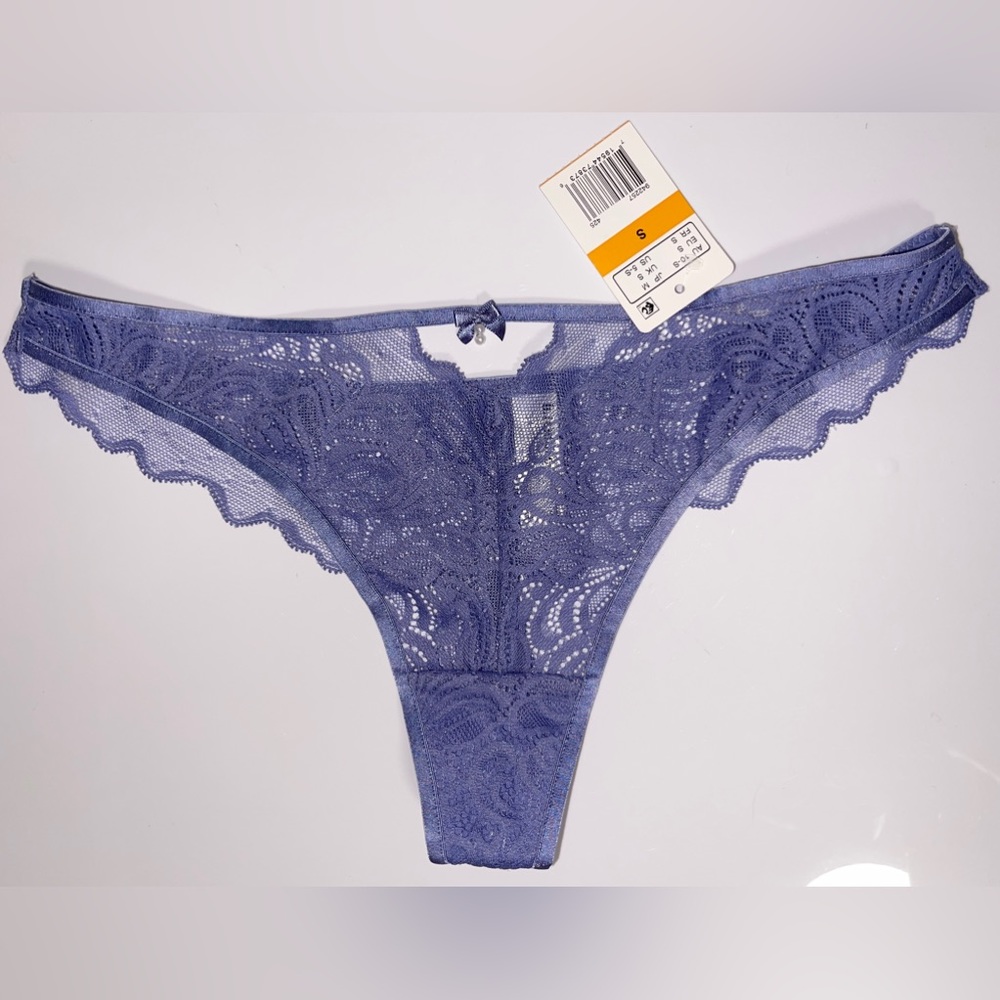 B.tempd lace purple thong panty
